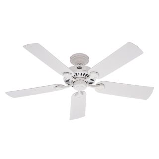Hunter 5 Minute Outdoor 52 in White Outdoor Downrod or Flush Mount Ceiling Fan