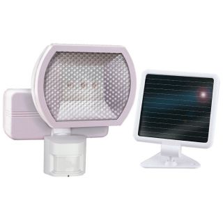 Secure Home 180° (Driveways) Degree 1 Head White Solar Powered Led Motion Activated Flood Light Timer Included