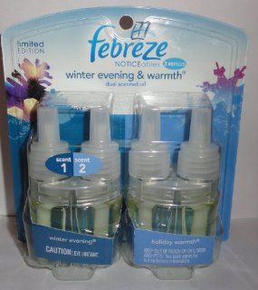 Febreze Noticeables, Dual Scented Oil Refills, Holiday Warmth and Winter Evening [1 package contains 2 dual scented refills ]
