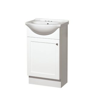 Style Selections Euro Style 20 in x 17 in White Single Belly Bowl Bathroom Vanity with Vitreous China Top