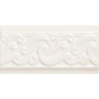 American Olean Designer Elegance Ice White Ceramic Listello Tile (Common 3 in x 6 in; Actual 3 in x 6 in)