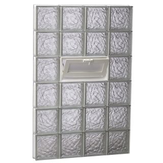 REDI2SET 28 in x 46 in Ice Glass Pattern Series Frameless Replacement Glass Block Window
