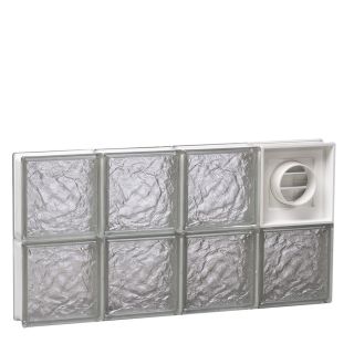 REDI2SET 24 in x 14 in Ice Glass Pattern Series Frameless Replacement Glass Block Window