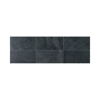 American Olean 5 Pack 12 in x 24 in Volcano Rock Graphite Black Thru Body Porcelain Floor Tile