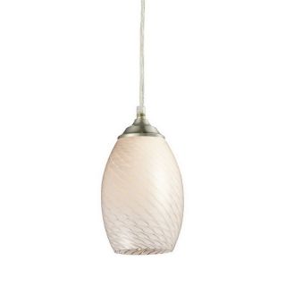 Z Lite Jazz 5 in W Brushed Nickel Art Glass Mini Pendant Light with White Shade