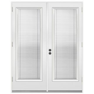 ReliaBilt 71.5 in Dual Pane Blinds Between The Glass Steel French Outswing Patio Door