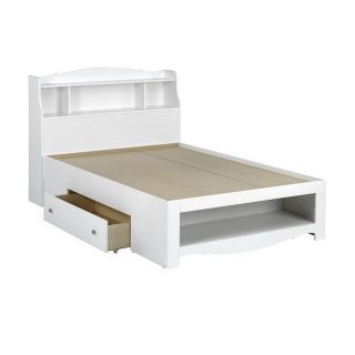 Nexera Dixie White Full Low Profile Bed with Storage