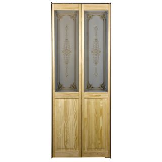Pinecroft 1 Lite Solid Core Pine Bifold Closet Door (Common 80.5 in x 24 in; Actual 78.625 in x 23.5 in)