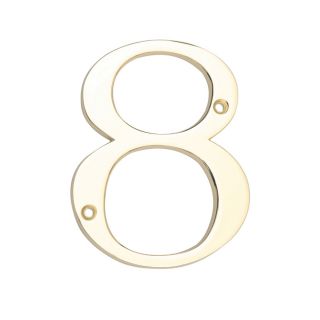 Gatehouse 3.87 in Polished Brass House Number 8