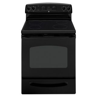 GE 30 in Smooth Surface Freestanding 4 Element 5.3 cu ft Self Cleaning Electric Range (Black)