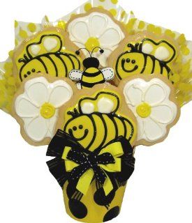 Delight Expressions™ "Just BEEcause" Cookie Bouquet   A Birthday or Get Well Gift Basket idea  Gourmet Baked Goods Gifts  Grocery & Gourmet Food