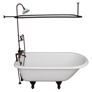 Barclay 68 in L x 30.5 in W x 72 in H Oil Rubbed Bronze Cast Iron Oval Clawfoot Bathtub with Back Center Drain