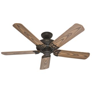 Hunter Bridgeport 52 in New Bronze Outdoor Downrod or Flush Mount Ceiling Fan ENERGY STAR