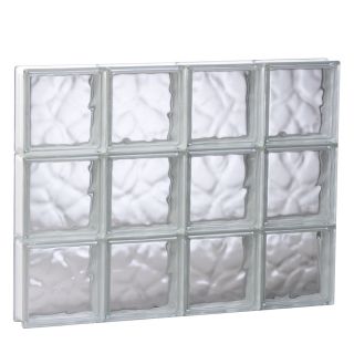 REDI2SET 31.5 in x 23.75 in Wavy Glass Pattern Series Frameless Replacement Glass Block Window