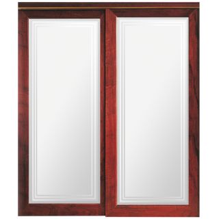 KingStar 440V 72W x 80.5H Mahogany   Interior Mirror Sliding Solid Wood Door