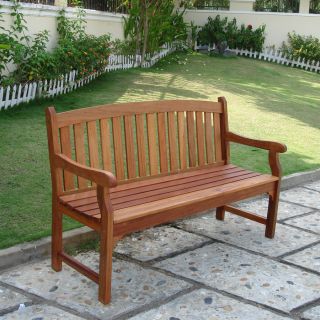 VIFAH 60 in L Painted Wood Patio Bench