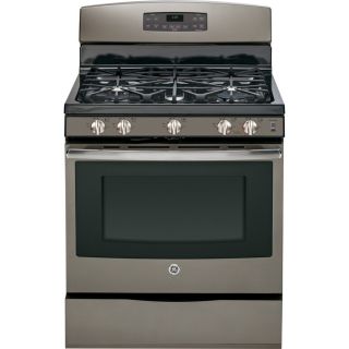 GE 5 Burner Freestanding 5 cu ft Self Cleaning with Steam Convection Gas Range (Slate) (Common 30 in; Actual 30 in)