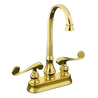 KOHLER Revival Vibrant Polished Brass High Arc Kitchen Faucet