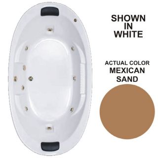 Watertech Whirlpool Baths Designer 83.625 in L x 45.75 in W x 21.375 in H 2 Person Mexican Sand Oval Whirlpool Tub