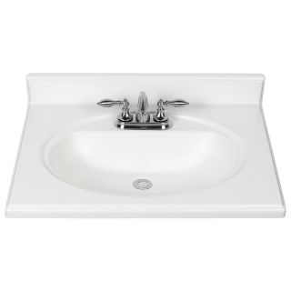 Style Selections White Cultured Marble Integral Single Sink Bathroom Vanity Top (Common 25 in x 22 in; Actual 25 in x 22 in)