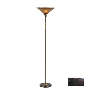 Cal Lighting 70 in 3 Way Switch Rust Torchiere Indoor Floor Lamp with Glass Shade