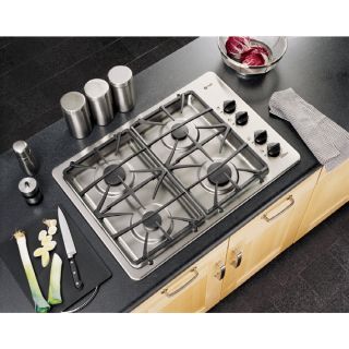 GE Profile 4 Burner Gas Cooktop (Stainless) (Common 30 in; Actual 30 in)