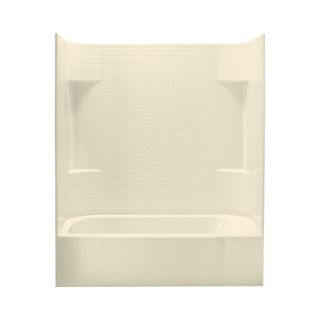Sterling Accord AFD 74.25 in H x 60 in W x 30 in L Almond Polystyrene Wall 4 Piece Alcove Shower Kit with Bathtub