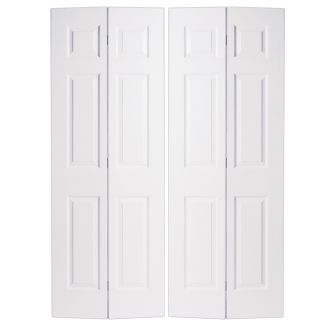 ReliaBilt 6 Panel Hollow Core Textured Molded Composite Bifold Closet Door (Common 80.75 in x 48 in; Actual 79 in x 47 in)