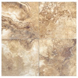 Interceramic 10 Pack Travertino Royal Noce Ceramic Floor Tile (Common 16 in x 16 in; Actual 15.74 in x 15.74 in)