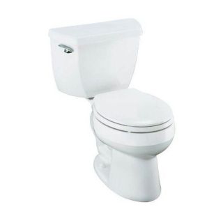 KOHLER Wellworth White 1.28 GPF (4.85 LPF) 12 in Rough In WaterSense Round 2 Piece Standard Height Toilet