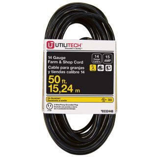 Utilitech 50 ft 15 Amp 14 Gauge Black/Yellow Outdoor Extension Cord