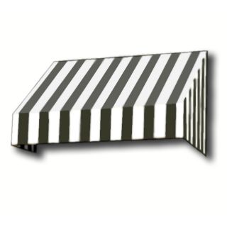 Awntech 50 ft 4 1/2 in Wide x 2 ft Projection Black/White Striped Slope Window/Door Awning