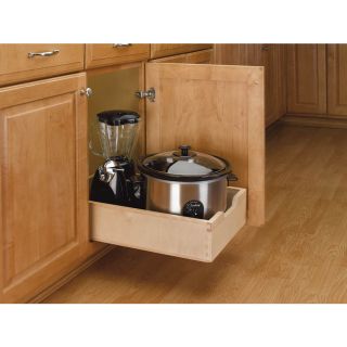 Rev A Shelf 14 in W x 22.5 in D x 5.62 in H 1 Tier Wood Pull Out Cabinet Basket