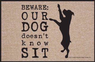 High Cotton Dog Doesn't Know Sit Doormat  Funny Dog Doormat  Patio, Lawn & Garden