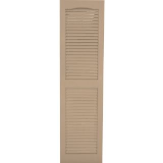 Severe Weather 2 Pack Sandstone Louvered Vinyl Exterior Shutters (Common 63 in x 15 in; Actual 62.5 in x 14.5 in)