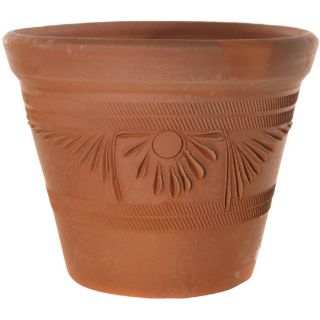 10 in H x 13 in W x 13.5 in D Clay Red Clay Outdoor Pot