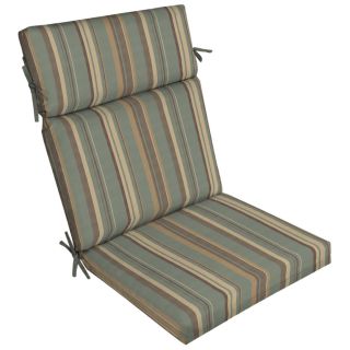 44 in L x 21 in W Stripe Spa Blue Patio Chair Cushion
