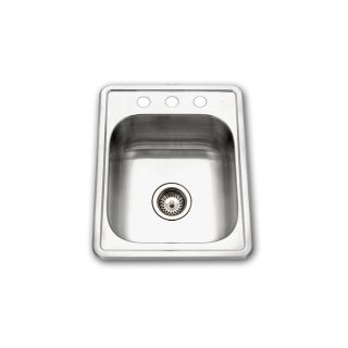HOUZER Glowtone ADA 22 Gauge Single Basin Drop In Stainless Steel Bar Sink