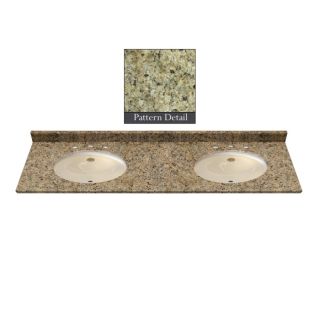 Jackson Stoneworks Premium 61 in W x 22.5 in D New Venetian Gold Granite Undermount Double Sink Bathroom Vanity Top