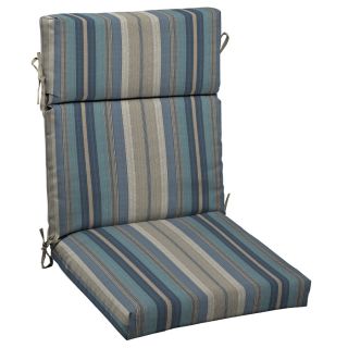 allen + roth Stripe Blue Standard Patio Chair Cushion