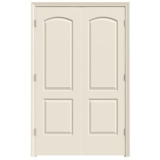 ReliaBilt 2 Panel Round Top Hollow Core Smooth Molded Composite Universal Interior French Door (Common 80 in x 60 in; Actual 81.06 in x 61.56 in)