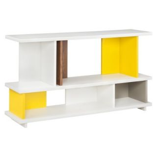 Bookshelf TOO by Blu Dot Stories 2 Shelf Bookcase   White/Yellow/Brown (Walnut)
