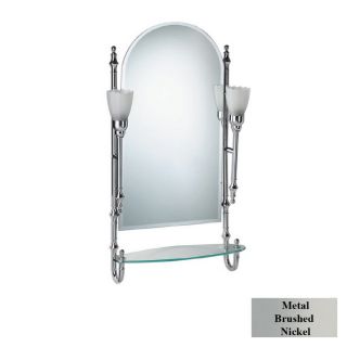 Rivers Edge Cote dAzur Brushed Nickel Arch Bath Mirror with Glass Shelf and Lights