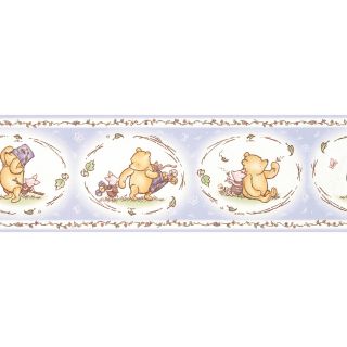 Disney 6 7/8 Purple Pastel Classic Pooh Prepasted Wallpaper Border