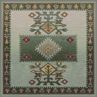 Milliken Ahvas 7 ft 7 in x 7 ft 7 in Square Green Transitional Area Rug