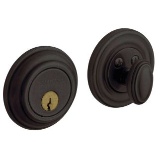 BALDWIN Traditional Distressed Oil Rubbed Bronze Residential Single Cylinder Deadbolt