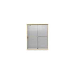 KOHLER 59 5/8 in W x 55 3/4 in H Brushed Bronze Frameless Bathtub Door