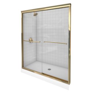 KOHLER 44 in to 47 in W x 70 in H Polished Brass Sliding Shower Door