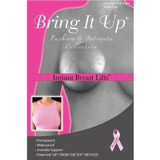 Bring It Up Plus Size Breast Lift   Clear  D Cup   1 Package contains 3 pairs Health & Personal Care