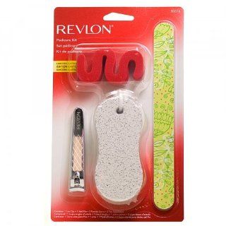 Revlon Limited Edition Pedicure Kit   Contains Toenail Clip, Designer File, Pumice Stone, & 2 Toe Separators  Beauty